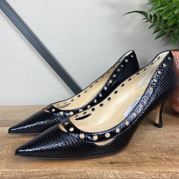 Jimmy Choo Shoes - Jimmy Choo Snakeskin Leather Eyelet Pump